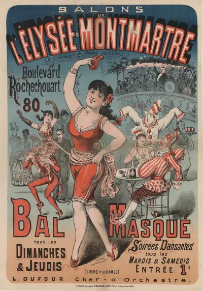 Salons De Lelysee Montmartre Bal Masque Tous Les Dimanches Et Jeudis Soirees Dansantes Tous Les Mardis Et Samedis