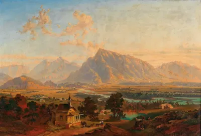 Salzburg Mit Dem Untersberg In Der Ferne