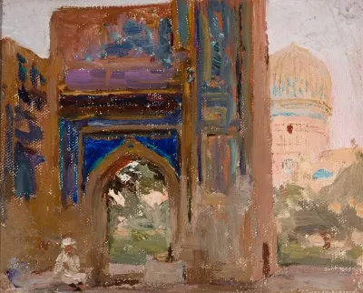 Samarkand Gur I Amir Tamerlanes Mausoleum From The Journey To Turkestan