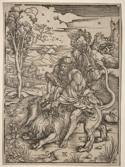 Samson Killing The Lion 2