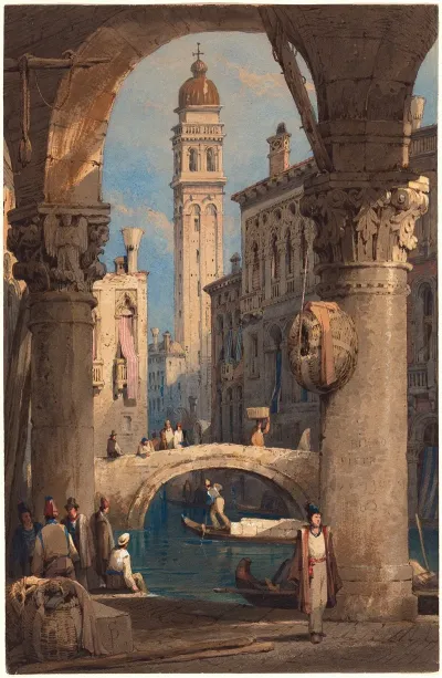 San Giorgio Dei Greci Seen From An Arcade