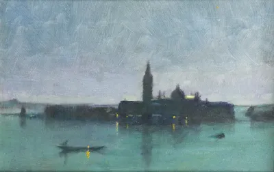 San Giorgio Maggiore From The Lagoon By Moonlight Venice