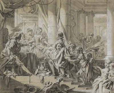 Sancho Fleeing From The Servants Of The Duke