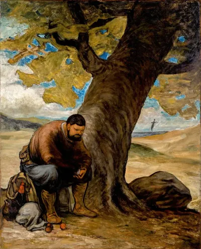 Sancho Pansa Unter Einem Baum Ausruhend