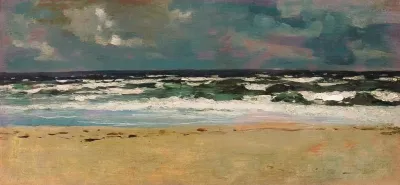 Sandy Beach With Breakers