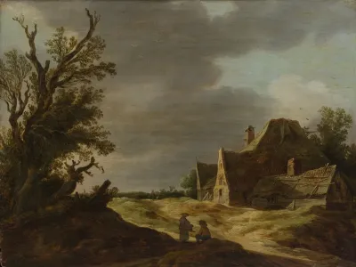 Sandy Road With A Farmhouse