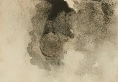 Sans Titre Nuees Et Soleil Empreinte De Piece Soleil Noir
