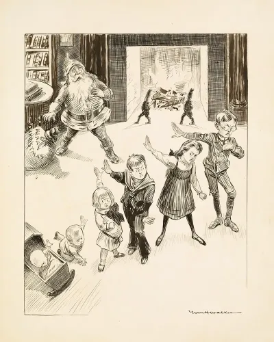 Santa Claus Is Rejected By A Group Of Young Children