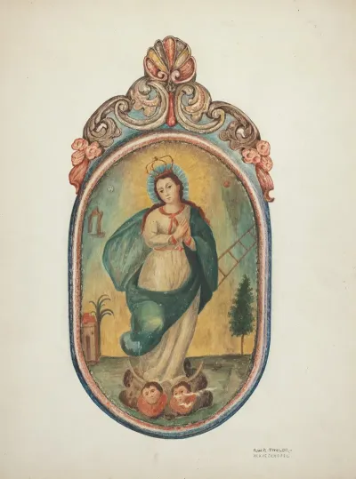 Santo De Retablo Virgin Mary