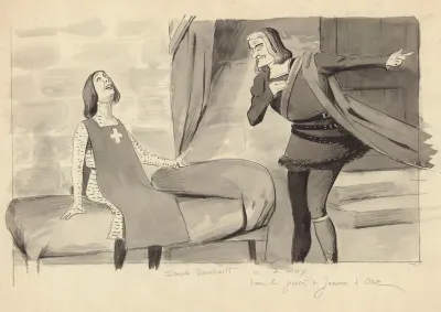 Sarah Bernhardt Et De Max Dans Le Proces De Jeanne Darc De Emile Moreau