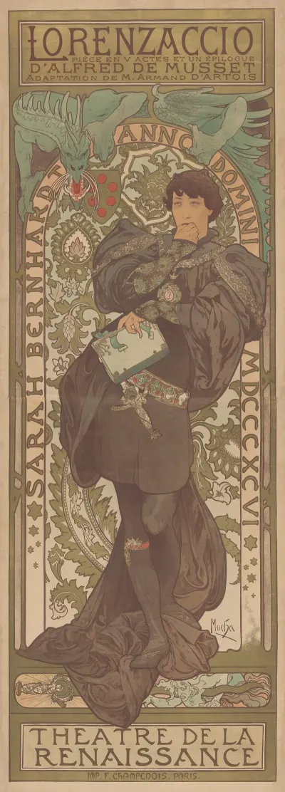 Sarah Bernhardt In Lorenzaccio Theatre De La Renaissance