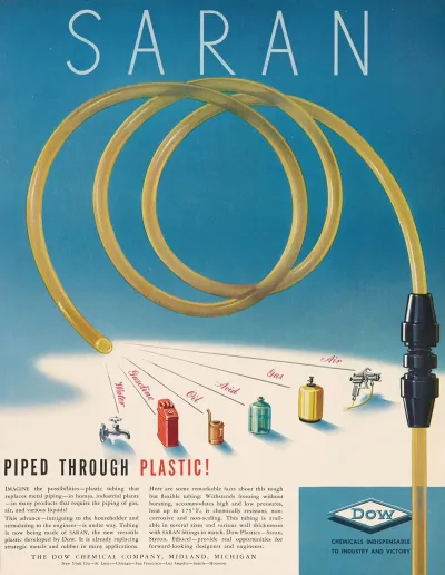 Saran Piped Through Plastic