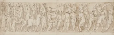 Sarmaterne Overgiver Sig Germanere Fores Over Donau Germanere Anklages Af Sarmatere Foran Marcus Aurelius Pabegyndelsen Af En Henrettelsesscene
