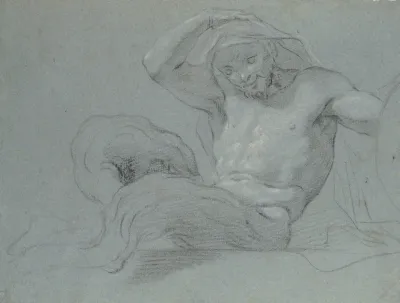 Satyr Reclining On A Ledge Facing Left