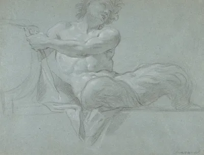 Satyr Reclining On A Ledge Facing Right