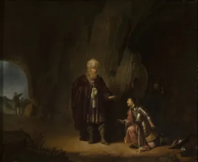 Saul And David In The Cave Of En Gedi