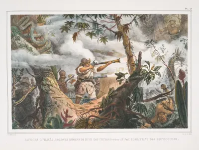 Sauvages Civilises Soldats Indiens De Mugi Das Cruzas Province De St Paul Combattant Des Botocoudos