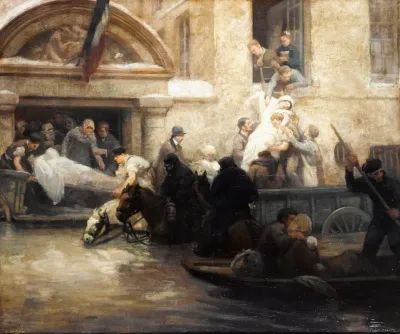 Sauvetage Des Malades De Lhopital De La Charite Durant Linondation De 1910