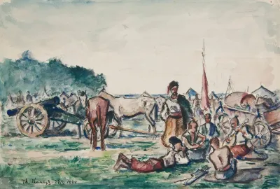 Scena Historyczna Odpoczynek Taboru Kozackiego