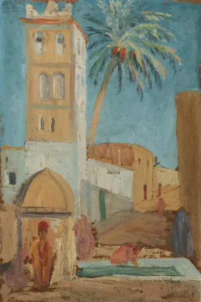 Scene At A Fountain In A Moroccan Place