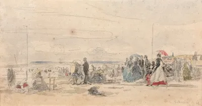 Scene De Plage A Deauville