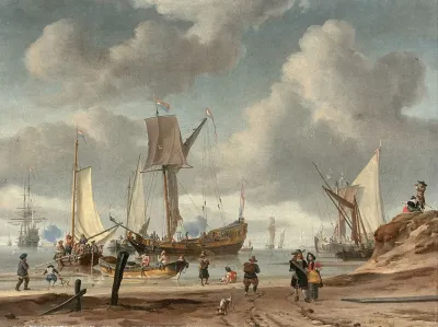 Scene De Plage Animee De Personnages
