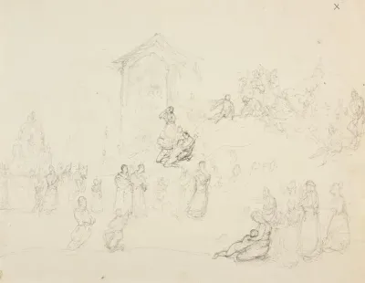 Scene De Procession En Italie