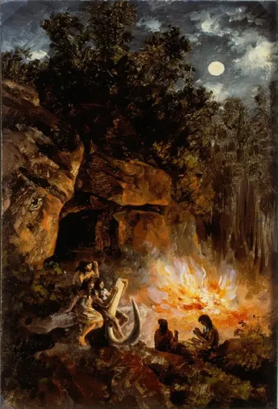 Scene From The Quaternary Upper Paleolithic Period