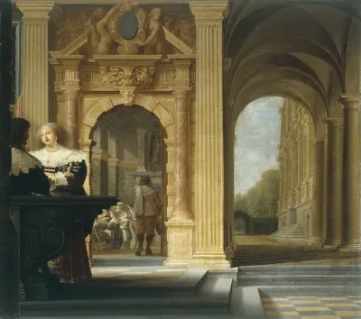 Scene Galante Dans Un Palais