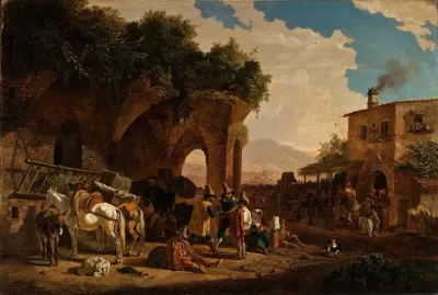 Scene In Front Of An Italian Osteria