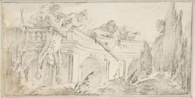 Scene Of Men Disposing Of Corpse In A Garden