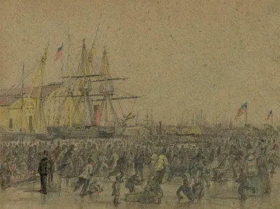 Scene On The Delaware River At Philada During The Severe Winter Of 1856
