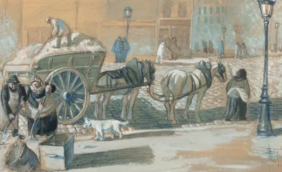 Scene Parisienne En Hiver