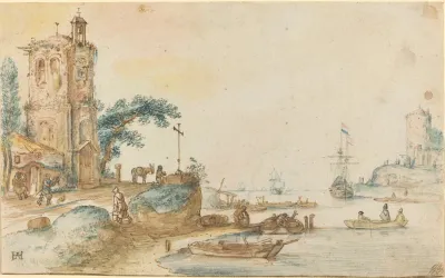 Scene With A Tower To The Left