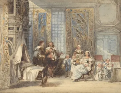 Scene With Family And Guest In Seventeenth Century Interior