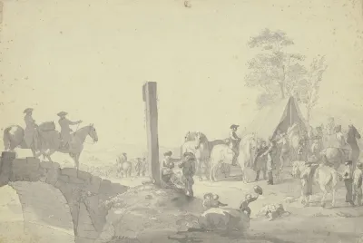 Scene With Soldiers In Camp
