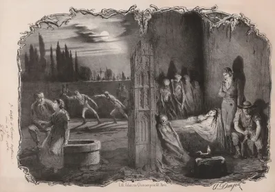 Scenes Dans Un Cimetiere Et Catacombes