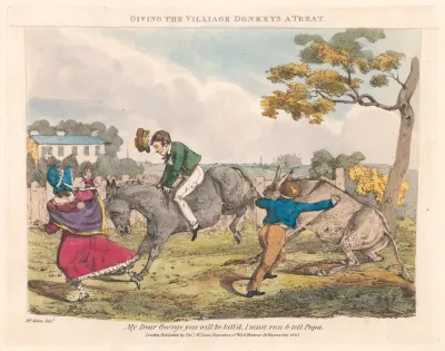 Scenes In The Life Of Master George Giving The Village Donkey A Treat