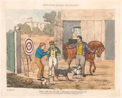 Scenes In The Life Of Master George Setting Dogs To Fight