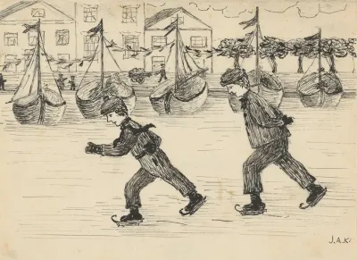 Schaatsers Op Een Vaart