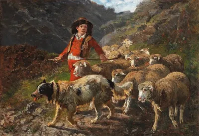 Schafer Mit Herde