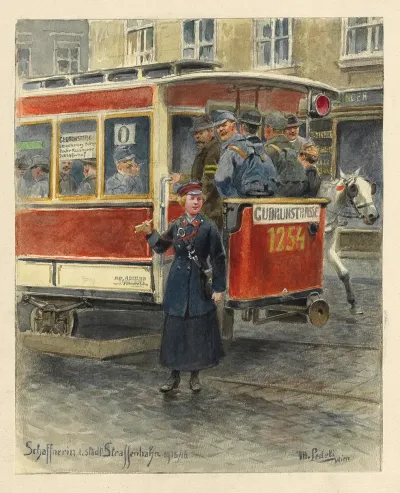 Schaffnerin D Stadt Strassenbahn