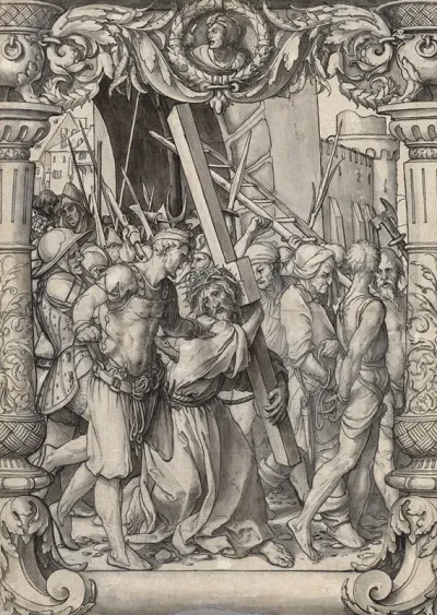 Scheibenriss Mit Der Kreuztragung Christi
