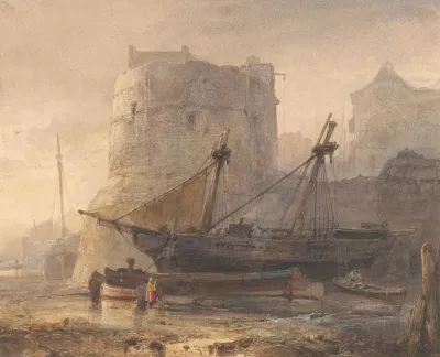 Schepen Bij Laag Water In Een Franse Haven