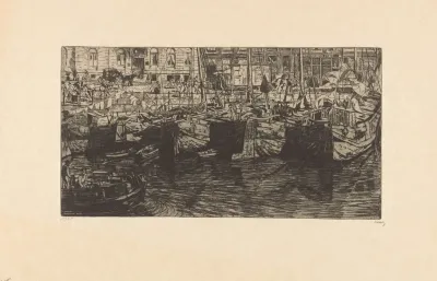 Schepen In Het Damrak In Amsterdam