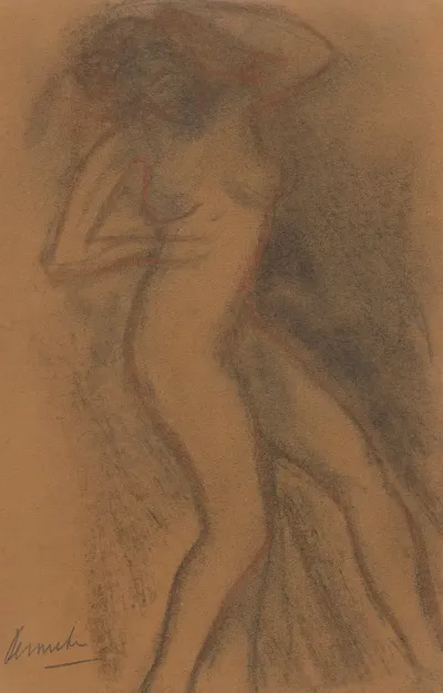 Schets Van Leunend Figuur