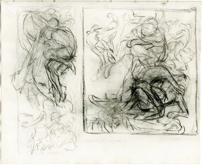 Schetsboekkatern Met Verschillende Compositiestudies