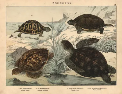 Schildkroten A Die Riesenschildkrote B Die Karett Schildkrote C Die Griechische Schildkrote D Die Europaische Flussschildkrote