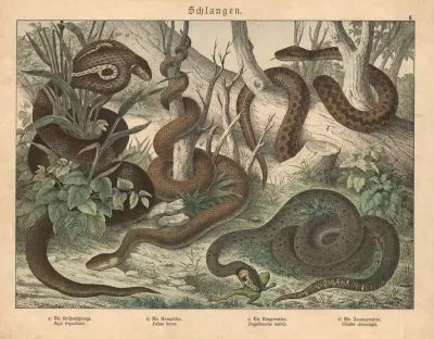 Schlangen A Die Brillenschlange B Die Kreuzotter C Die Ringelnatter D Die Asculapnatter