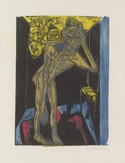 Schlemihl In The Solitude Of His Room From The Woodcut Series Schlemihl